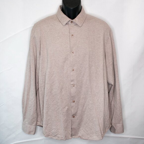 Hart Schaffner Marx Herringbone Button Down Shirt Mens XL Tan Long Sleeve RR08X - Picture 1 of 5